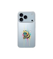 iPhone 17 Pro Max ile uyumlu Splash arı tasarımlı şeffaf silikon kılıf