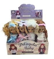 İngilizce Şarkılı Fonksiyonlu Kız Bebek - 36 cm Yumuşak Et Bebek Dokulu Vinil