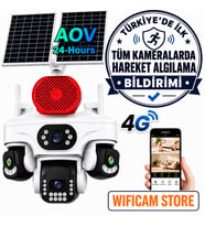 O-Kam Tüm Lenslerde Hareket Algılama 4 Kameralı 4g Solar Kamera Aov 7/24 Kayıt