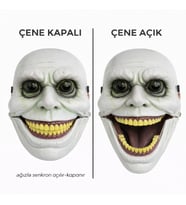 Hareketli Çene Mekanizmalı Yeşil Korku Maskesi