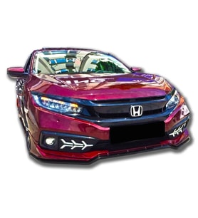Honda Civic Fc5 Mugen Makyajlı Kasa Ön Ek Mat Siyah Plastik Karlık 2019+