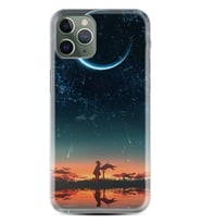 Apple iPhone 11 12 13 14 Pro Max Kılıf Desemli Silikon Ay ve Kız 1720