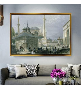 Altın Çerçeveli dekoratif tablo l1172 (Gold)