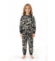 %100 Pamuk ve Baskılı Kız Çocuk Pijama Takımı 3-8 Yaş 12740IS MODANINO