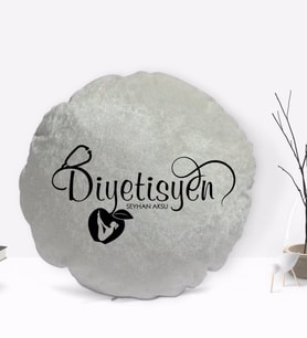 BK Gift Kişiye Özel İsimli Diyetisyen Tasarımlı Dekoratif Kırlent Yastık-1