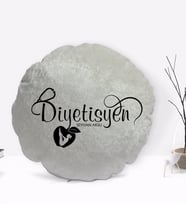 BK Gift Kişiye Özel İsimli Diyetisyen Tasarımlı Dekoratif Kırlent Yastık-1