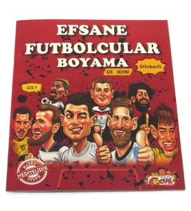Efsane Futbolcular Çıkartmalı Maskeli Boyama Kitabı