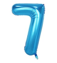 7 Rakam Mavi Folyo Balon 40 inç 100 cm
