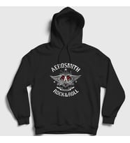 Presmono Unisex Siyah Rock And Roll Aerosmith Kapüşonlu Sweatshirt 386580tt