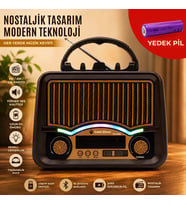 Gold Silver GS-1360 Nostaljik Tasarım Bluetooth Radyo(YEDEK PİLİ)