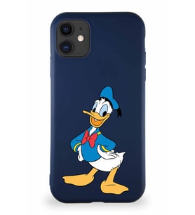 Apple iPhone 11 Soft Premier Kapak Donald Duck-C Tasarımlı Silikon Kılıf - Lacivert (Şeffaf)
