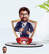 BK Gift Kişiye Özel İsimli Tamirci Karikatürlü Ahşap Biblo Model-1