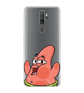 Oppo A5 2020 / A9 2020 Uyumlu Patrick Star Desenli Şeffaf Telefon Kılıfı