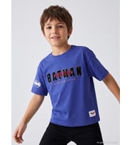 Batman Baskılı 10-13 Yaş Tişört - Mavi