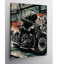 Kanvas Tablo Chopper Motosiklet