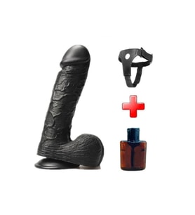 Belden Bağlamalı 24 cm Dev Boy Realistik Vantuzlu Dildo Penis