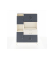 Arges Dolap 8 Raflı 2 Çekmeceli 6 Kapaklı 132x30x195 Aytaşı-Antrasit/Aytaşı
