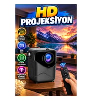 Taşınabilir 1080 HD Projeksiyon Cihazı 2GB RAM 64GB Depolama ve Uzaktan Kumanda