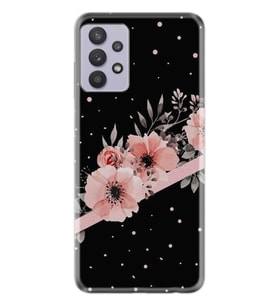 Samsung Galaxy A32 Kılıf Desenli Silikon Güzel Kılıf Flowers Dots 1423
