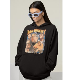 Bad Bunny Rapper Baskılı Unisex Oversize Şarkıcı Hoodie