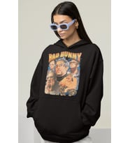 Bad Bunny Rapper Baskılı Unisex Oversize Şarkıcı Hoodie