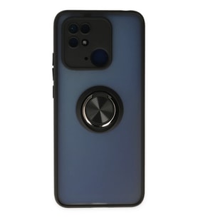 Newface Xiaomi Poco C40 Kılıf Montreal Yüzüklü Silikon Kapak - Siyah
