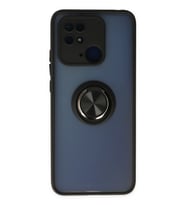 Newface Xiaomi Poco C40 Kılıf Montreal Yüzüklü Silikon Kapak - Siyah