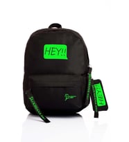 Laptop Bölmeli Okul Çantası Hey!!! Siyah Yeşil 1525