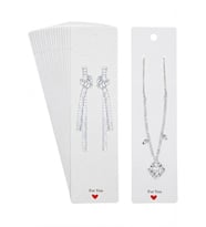 Premium Beyaz Takı Sergileme Kartı 100 Adet Kolye ve Küpe Sunum Kartı