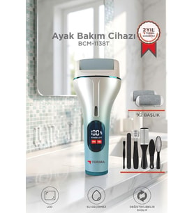 Torima Ayak Bakım Törpüsü Su Geçirmez Led Ekranlı Turbo Modlu Törpü BCM 1138T Beyaz