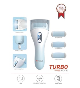 Torima BCM-1138T Beyaz LED Ekran Göstergeli Turbo Modlu Su Geçirmez Ayak Bakım Törpüsü