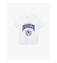 Koton Oversize Ekru Kadın T-Shirt 6SAL10001IK