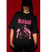 Tasarım Billie Eilish Şarkıcı Baskılı Unisex Oversize Tişört
