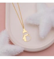 Kişiye Özel 925 Ayar Gümüş Kardan Adam Kolye (Gold)