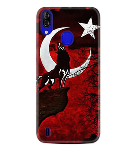 Reeder P13 Blue Plus Kılıf Desenli Silikon Wolf and Moon 2 1381