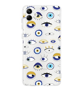 PrintiFy Galaxy A26 ile Uyumlu 1mm Slim Fit Nazar Boncuğu 2 Baskılı ŞeffafKılıf