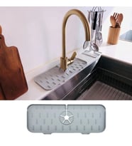 Durukar® Lavabo İçin Silikon Esnek Mat Musluk Sapı Damlama Tutucu Raf Mutfak Tezgahı Sıçrama Koruma