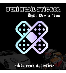 yara band ön arka cam uyumlu 2adet oto sticker - ışıkta renk değiştiren hologram sticker yapıştırma