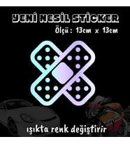 yara band ön arka cam uyumlu 2adet oto sticker - ışıkta renk değiştiren hologram sticker yapıştırma