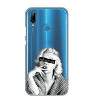 Huawei P20 Lite Uyumlu Marilyn Monroe Desenli Şeffaf Telefon Kılıfı