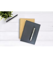 2'li Kareli Defter, A5 Boyut (15x21 cm), 60 Yaprak, 90gr. Ivory Kağıt, Siyah ve Kraft Kapaklar, Ofis İçin İdeal, Planlayıcı (Kareli)