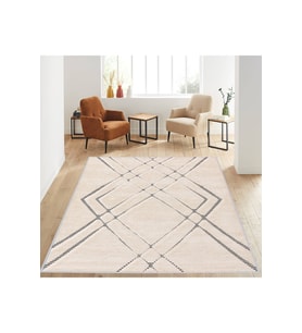 Rovigo Home Dijital Baskı Yıkanabilir Kaymaz Taban Salon Halısı RVG1203 80x300 cm (Bej)