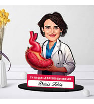 En Başarılı Kadın Gastroentrolog Hediye Karikatürlü Biblo