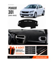 PEUGEOT 301 (2012-2022) Uyumlu Torpido Örtüsü Torpido Kılıfı - Siyah