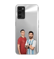 Oppo A16 / A55 Uyumlu Cristiano Ronaldo & Lionel Messi Tasarımlı Şeffaf Telefon Kılıfı