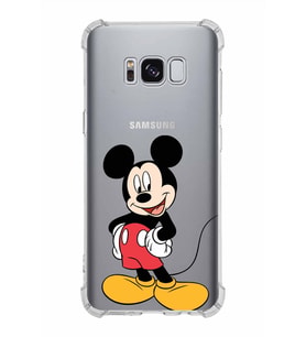 Samsung Galaxy S8  Köşe Korumalı Antişok Kapak Mickey Mouse Tasarımlı Şeffaf  Kılıf