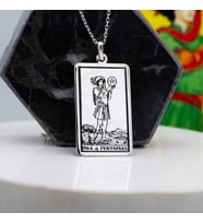 925 Ayar Gümüş  Tarot (Page of Pentacles) 5 Köşeli Yıldız Sayfası Kolye
