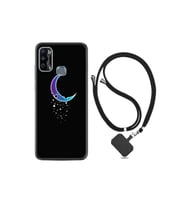 Infinix Hot 9 Play Kılıf Resimli Desenli Silikon Boyun Askılı Moon Star 1851