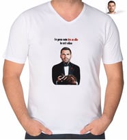 BK Gift Kişiye Özel Baba Godfather Karikatürlü V Yaka Tişört-7 (Beyaz)
