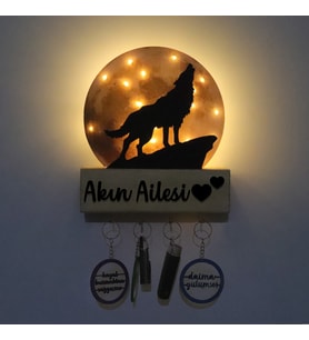 Lucenda Led Işıklı Pleksi Dolunay Kişiselleştirilebilir Dekoratif Biblo Ursula Kurt Anahtar Askılığı (Sarı)